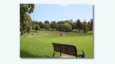 Park bench overlooking Como Park