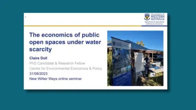 Economics of public spaces water scarcity title slide