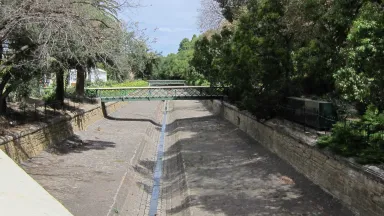 The portion of the Bendigo Creek that flows through the Rosalind Park precinct, courtesy Wikipedia user Dansforth