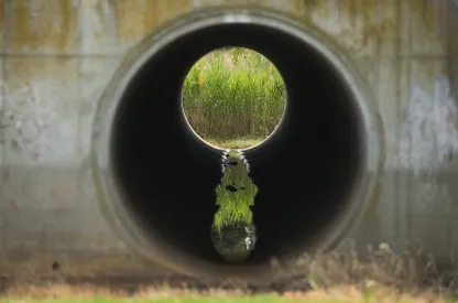 View down the centre of a stormwater drain
